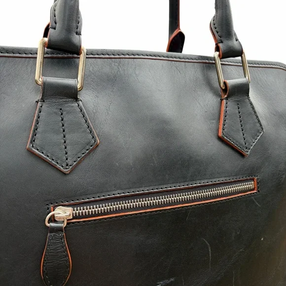 DOONEY & BOURKE Large Black Leather Computer Laptop Bag Shoulder Tote - Picture 14 of 17